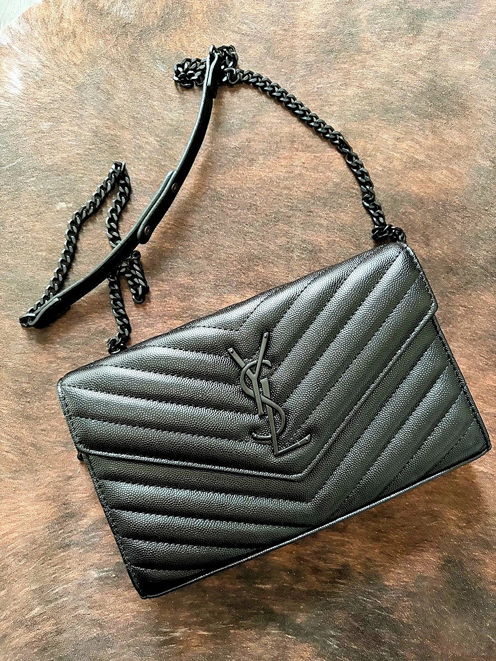 YSL Monogram Envelope crossbody- Black
